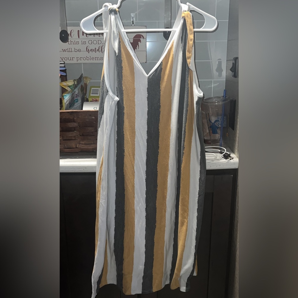 Striped mid calf dress